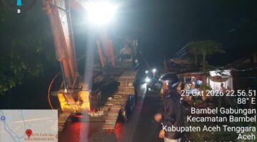 Respons Cepat Polsek Bambel, Pantau Luapan Sungai Lawe Tuban dan Tanggul Jebol di Lawe Kisam